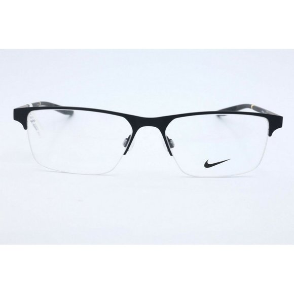 New Authentic Nike 8045-002 Rectangle Black Eyeglasses Demo Lenses 57mm - Picture 2 of 5